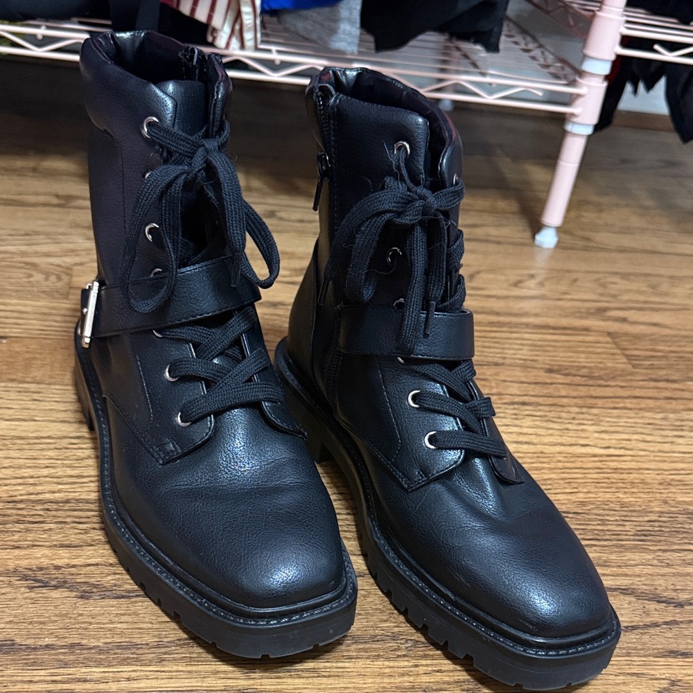 Kelly & Katie Black Women's Combat Boots
